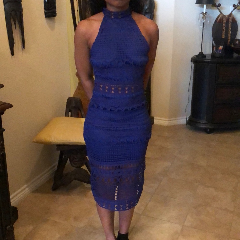 Lace blue dress